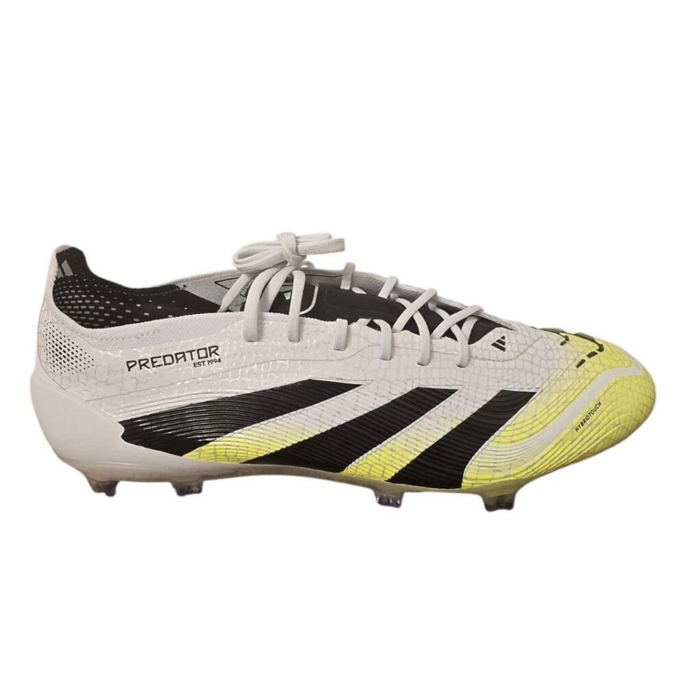 Adidas Predator Elite FG Cleats Mens Size 9.5 Cloud White/Lucid Lemon JI1082